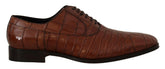 Dolce & Gabbana Brown Crocodile Leather Mens Formal Derby Shoes -   -  Dolce & Gabbana.